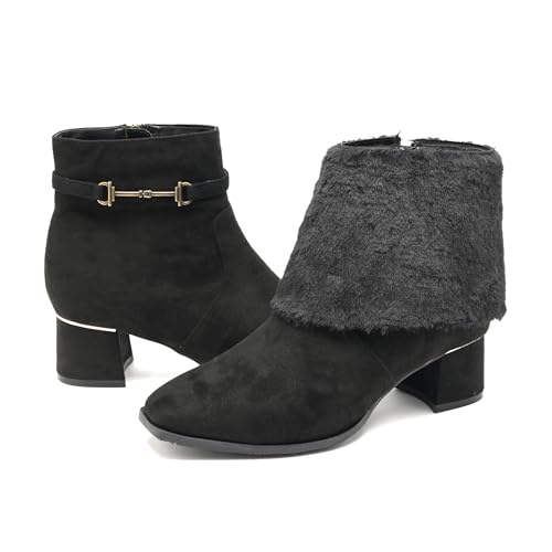 la farfa SHOES(���t�@�[�t�@�E�V���[�Y) 5.5cm�q�[�� 3WAY�u�[�e�B�[ S/T8001 �u���b�N (�u���b�N, ���{�̌C�̃T�C�Y���@, ��l, ���l, 4_e, 25.0 cm)