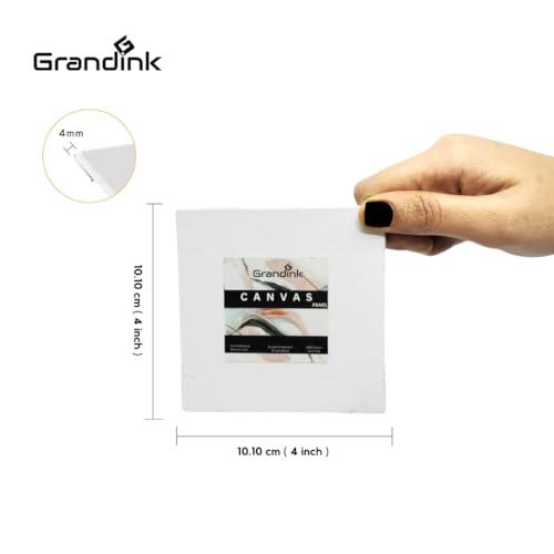 Image of Grandink 6 Inch Mini Wooden Easel with 4x4 Canvas Panel (Pack of 5)