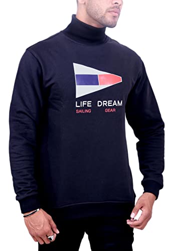 Image of life dream Winter Wear Cotton High Neck Full Sleeves T-Shirt Winter Men's High Turtle Neck Cotton T-Shirt Turtle Neck high Neck t Shirts for Men