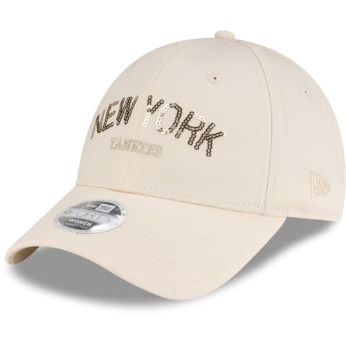 Casquette New Era femme 9FORTY NEYYAN LTC beige clair à strass