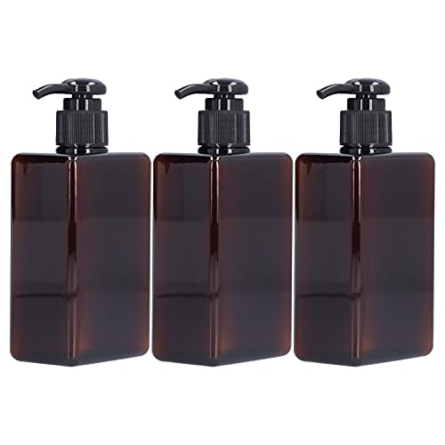 Paquete de 3 botellas de bomba de 280 ml, recipiente de mano de líquido vacío, botella de plástico para uso en viajes