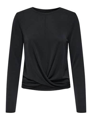 Onlfree Life L/S Front Drape Top JRS, Negro, L