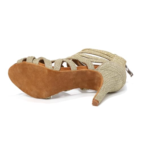 Women Latin Dance Boots Peep Toe Ballrooom Dance Shoes Salsa Performance Professional Ankle Dance Heels YCL521-8.5cm Heel2