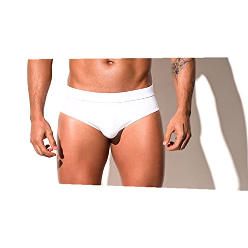 Bañador Slip Hombre Yannaky L en Color Blanco Traje de Baño Corto Tipo Bikini Sexy