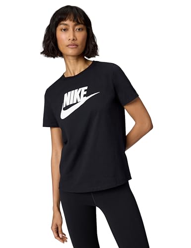 Nike Femme SW Essntl T-Shirt De Randonnée, Noir/Blanc, M EU