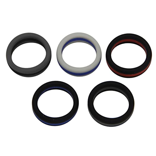 Anillo de Boda de Silicona, Alianza de Silicona Para Hombres, Anillo de Silicona Estilo Neumático, Paquete de 5 8mm de (Tamaño 9)