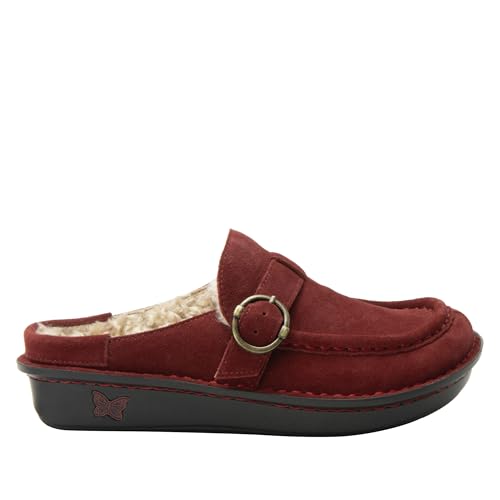 Image of Alegria Women's Brigid Leather Moc Toe Open Back Clog with Heel Cup
