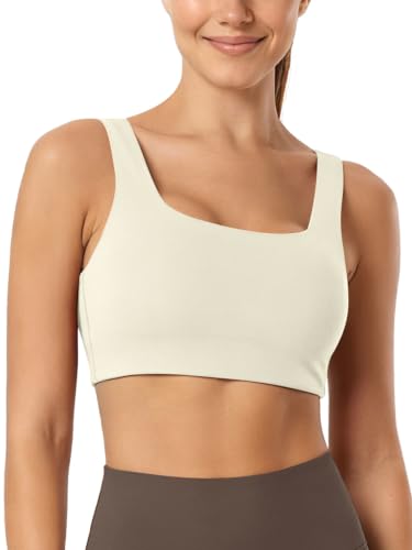 Image of ODODOS Square Neck Sports Bra for Women Wirefree Non Padded Yoga Tank Workout Crop Tops