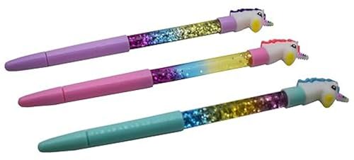 Image of Eclet 12 Pcs Unicorn Fancy Gel Pen Set for Kids | Sparkle Water-Based Gel Ink Pens with Glitter Effect | Cute Unicorn Stationery Set for School, Writing & Gifting sd