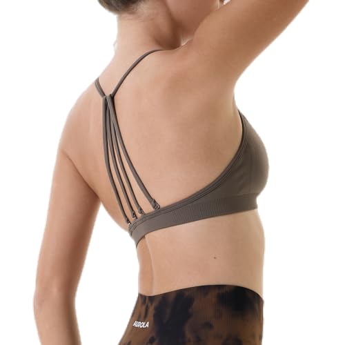 Image of AUROLA Mercury Workout Sports Bras Women Athletic Removable Padded Backless Strapy Minimal Crop Top