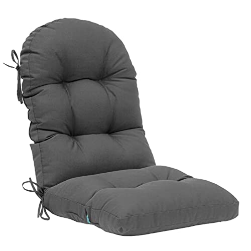 Image of QILLOWAY Outdoor High Back Chair Cushion for Adirondack, All Weather Rocking Chair Cushions Thick Padded Replacement for Patio Furniture,Dark Grey