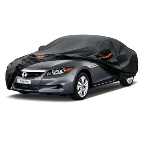 Kayme Sedan Car Cover Fit for Honda AccordAccord Coupe Hybrid (1976-2025) Automobiles All Weather Waterproof, Outdoor Cover Sun Rain Protection, with