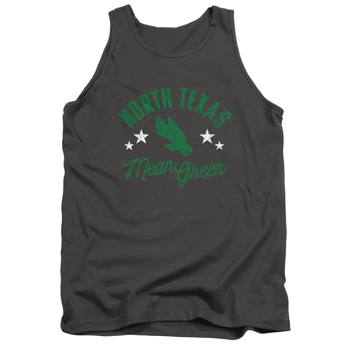 University of North Texas Mean Green Unisex Adult Tank Top, Charcoal, Large