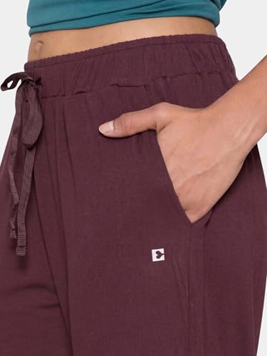 Image of Enamor Mid Rise Regular Length Adjustable Drawstring Basic Home Lounge Pant for Women - Relaxed fit - E404