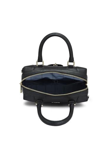 Image of Da Milano Leather Satchel Bag for Women - Black