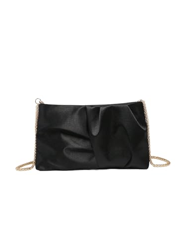 Image of GORGLITTER Women's Evening Bag Birthday Wedding Party Prom Handbag Small Dressy Formal Purse Pleated Satin Clutch