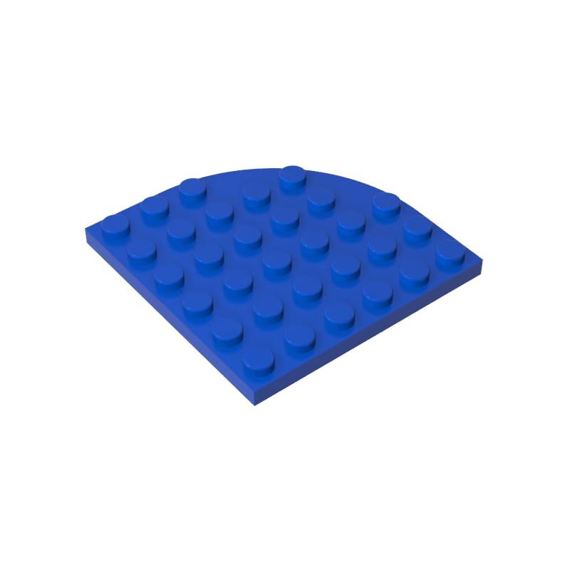 Gobricks GDS-701 Plate Round Corner 6 x 6 10PCS Compatible with Lego Toy 6003 4500517 6057460 DIY Parts and MOC Components for Major Brick Brands Color:Blue 23