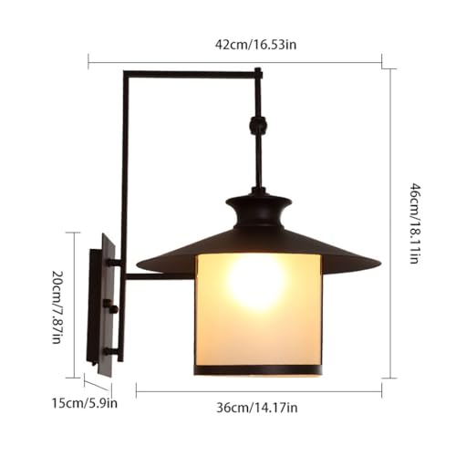 Applique extérieure lampe de jardin extérieur rétro étanche E27 noir - 2