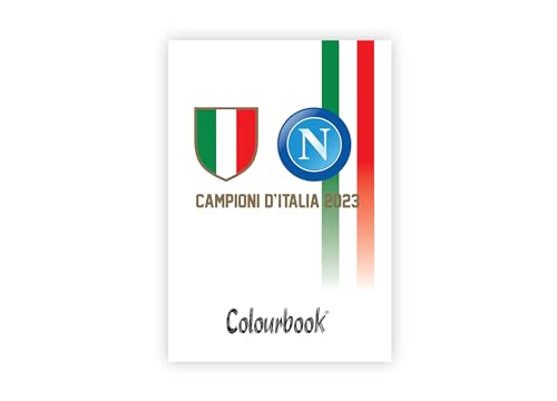 Colourbook Napoli Campioni d'Italia - Quaderno Formato A4, 72 Pagine, 100 g/m², Quadretti con margine, Campioni White
