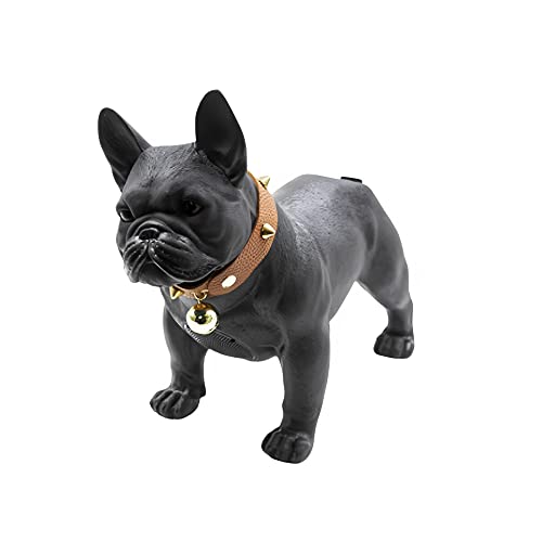Max Power Bulldog Style Speaker – MD568 Bluetooth Speaker System - Bulldog Speaker with Rechargeable Battery - Bluetooth Speaker with FM Radio in Black Color - Dog Collar Included