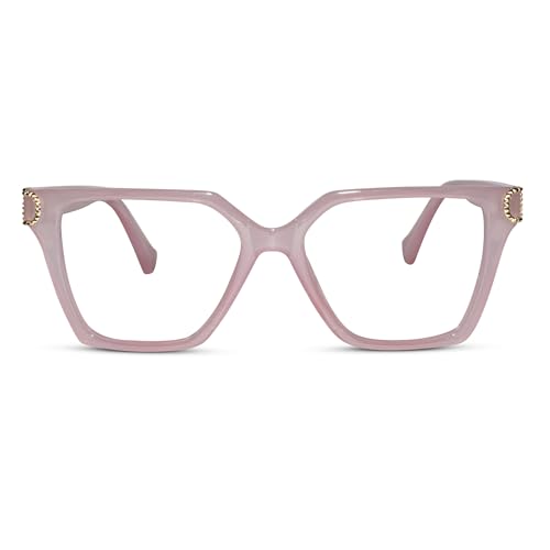 Image of LensKandy Bluecut Computer Glasses for Women | Anti-Eye Strain & UV Protection | | Stylish Medium Fit Eyewear for Digital Screens | Rectangular Frame | Lightweight & Comfortable