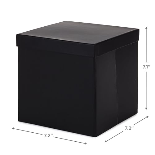 Hallmark Medium Gift Box with Lid and Shredded Paper Fill (Black 7 inch Box) for Weddings, Graduations, Birthdays, Father's Day, Groomsmen Gifts, All Occasion by Hallmark - Image 2