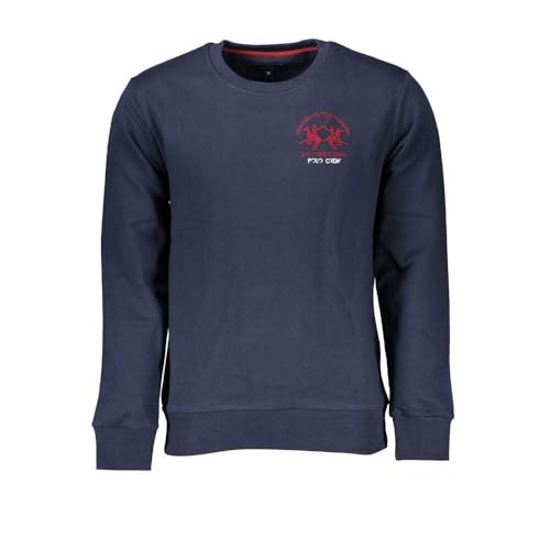 Sweat-shirt homme chic bleu haut de gamme avec broderie exclusive et finitions col rond