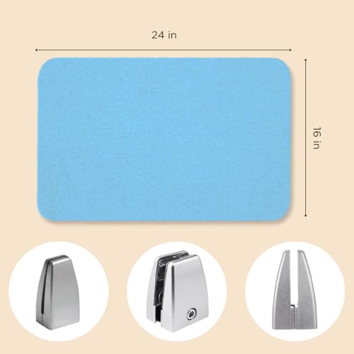 Image of Timber Acoustics Acoustic Desk Divider | Reduce Noise And Visual Distractions | Privacy Panels For Office - Classroom Soundproofing | Table Mounted (16 inch x 24 inch) (Sky Blue, Set of 2)