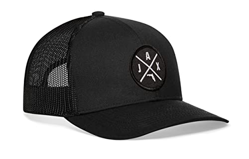Image of HAKA State City Trucker Hat for Men & Women, Adjustable Baseball Hat, Mesh Snapback, Sturdy Outdoor Black Golf Hat