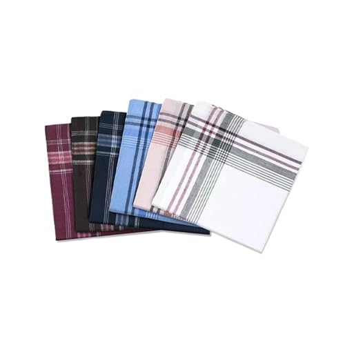 Mouchoirs en coton pour hommes | Lot de 12 classiques à carreaux et rayures