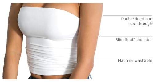 Image of Ibeauti Womens Tube Top Strapless Crop Tops Double Lined Sexy Y2K Going Out Off Shoulder Summer Top
