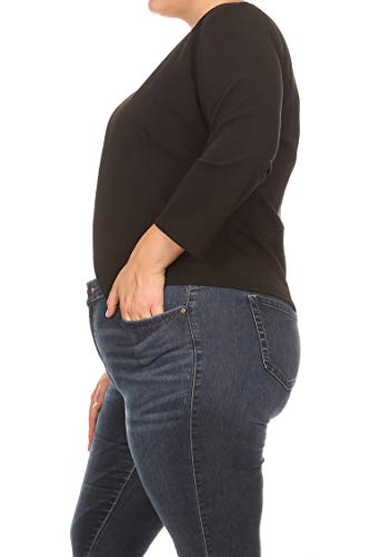 Women's Plus Size Long Sleeves Collarless Open Front Solid Blazer Jacket Made in USA3