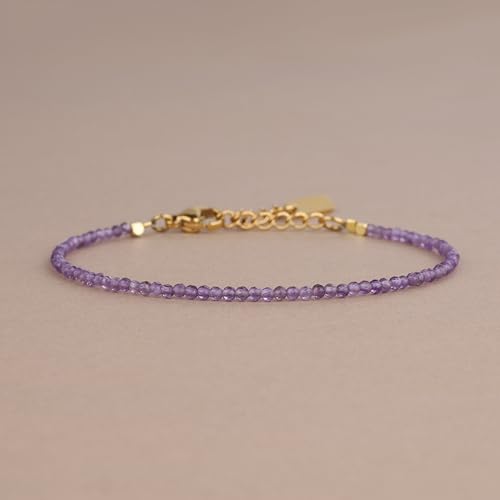 COAI Women's Crystal Bracelet for Women, Moonstone/Tourmaline/Amethyst/African Turquoise Tiny Beads Bracelet4