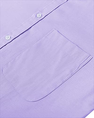 Image of Alimens & Gentle Mens Solid Oxford Shirt Long Sleeve Dress Shirt Work Casual Button Down Shirts with Pocket