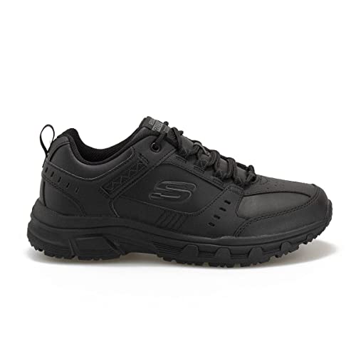 Skechers Oak Canyon Redwick Hommes Formateurs, Black Leather Synthetic Textile Black Trim, 42 EU
