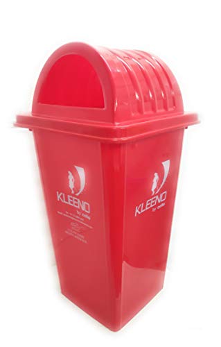 Image of Cello Kleeno Dome Lid Plastic Garbage Dustbin Bucket 110 Ltr - Red - Manual-Lift