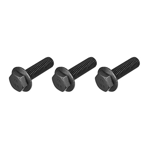 Image of METALLIXITY Flanged Hex Head Bolts (M12x40mm) 3pcs, Hexagon Serrated Flange Bolt Fully Thread Screw - for House Construction Hardware Fasteners