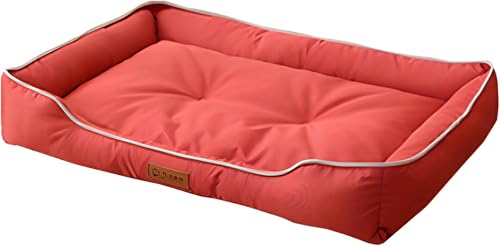 Riuuyyi ペットベッド 犬 ベッド 清掃しやすい オールシーズン対応 ペットベッド ソファー リネン風生地 さらさら 3D通気性優れ 蒸れにくい 枕付き クッション性が 高反発 破れにくい 耐噛み 高齢犬 子犬 猫 多頭飼い 滑り止め 防水 小型犬