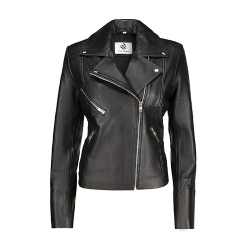 Soft Leather Motorcycle Jacket Women - Slim Leather Biker Jacket for Women