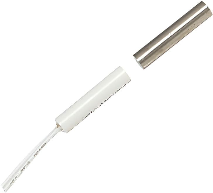 Seco-Larm SM-206Q/W Concealed-Mount Magnetic Contact, White; 1/4" Press-fit Mount; 1" Gap; Closed Loop; 15" Wire Leads; Used for Protecting Sliding Doors and Windows Where Space is Limited