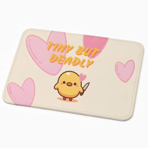 Image of Mouse Pad for Laptop & Desktop | 9x7 Inch Anti-Fray Stitched Edges | Non-Slip Rubber Base | Desk Setup Accessory for Students, Gamers & Professionals (Tiny but Deadly)