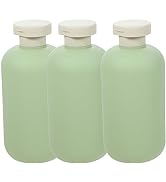 Kichvoe 300ML Refillable Shampoo Conditioner Bottle Squeeze Bottles with Flip Cap Green Shower Bo...