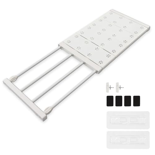 Miniatura 8 de Herchr Estante De Tensión De Armario Extensible, Tablero De Partición De Armario, Varilla Extensible De Almacenamiento, Tablero De Partición En Capas Que Ahorra Espacio Para Gabinete 48-80cm