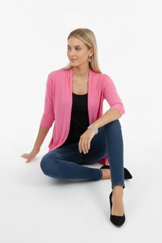 Image of ToBeInStyle Womens Open Front Long Sleeve Lightweight Asymmetrical Draped Cardigan with Side Pockets