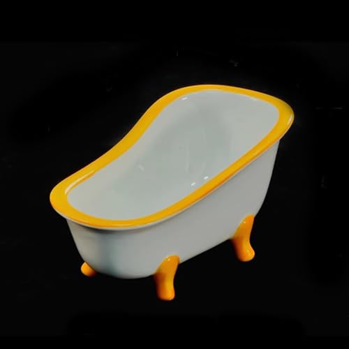 Image of GuineaLoft Small Pet Bathtub - Generously-Sized Ceramic Bathtub for Birds' Water Baths or Hamsters' Sand Baths, Also Works as a Food Bowl - Visit the GuineaLoft Store for More