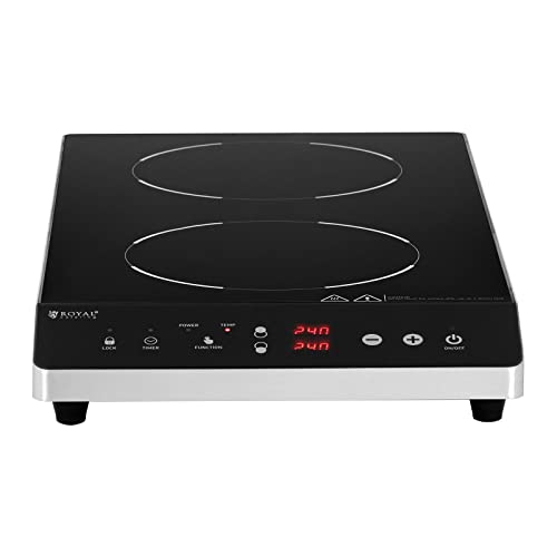 Royal Catering RCIC-1800P6 Inductiekookplaat - 2 x 22 cm - 60 tot 240 ° C - timer Tot 3.500 W LED display Inductie… - Afbeelding 5