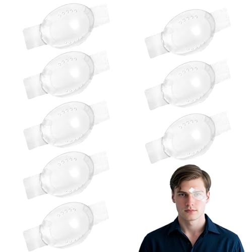8 Stück Augenklappe Medizinisch, Augenklappe, Transparent Medizinisch Augenklappen, Bequeme Augenmaske Nach Operationen Augenklappen Mit Kleinen Loch für Erwachsene Kinder ﻿
