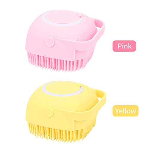 mewmewcat Escova de banho corporal com dispensador de xampu para mulheres. Cerdas de silicone macio,