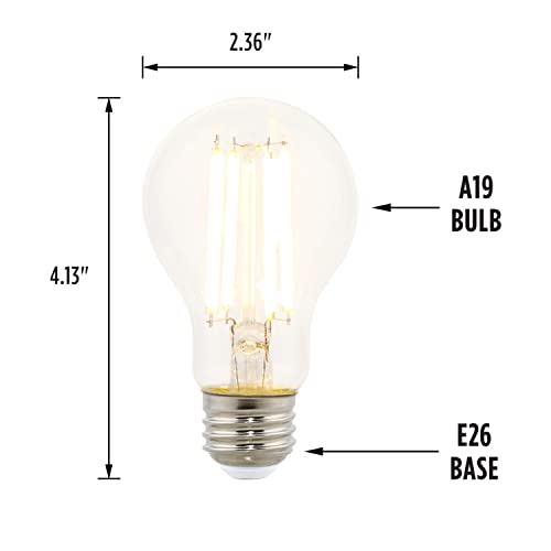 Image of Westinghouse 5255000 10 Watt (100 Watt Equivalent) A19 Dimmable Clear Filament LED Light Bulb, Medium Base