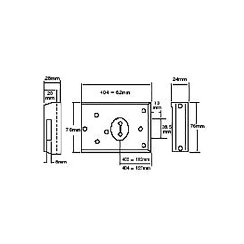 Yale YALP402GRY Riegelschloss, geeignet für Innentüren, Schuppen und Tore, grau, 105 x 70 mm (4 x 3 Inch)